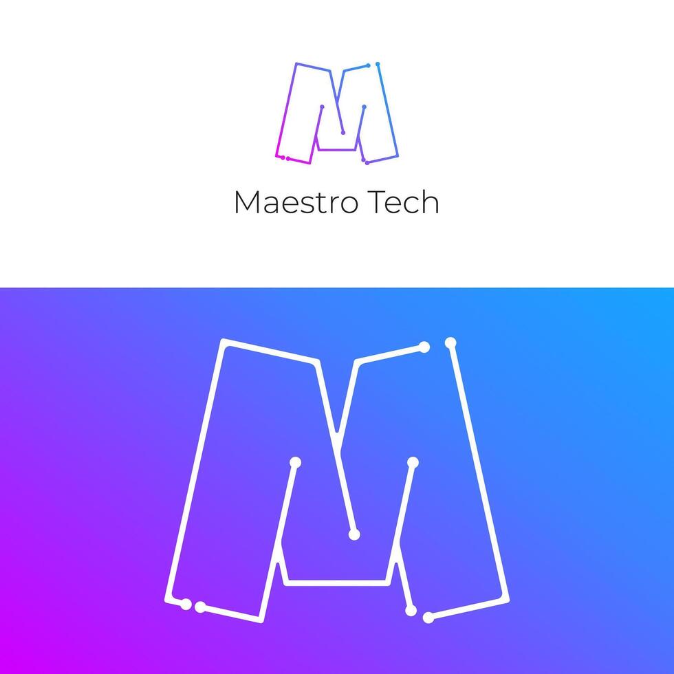 M tech logo. Letter M Technology logo. modern letter M logo design. vector