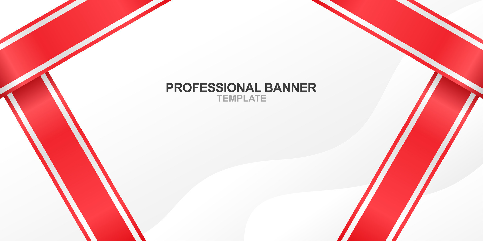 red ribbon banner in white background. red and white ribbon with white