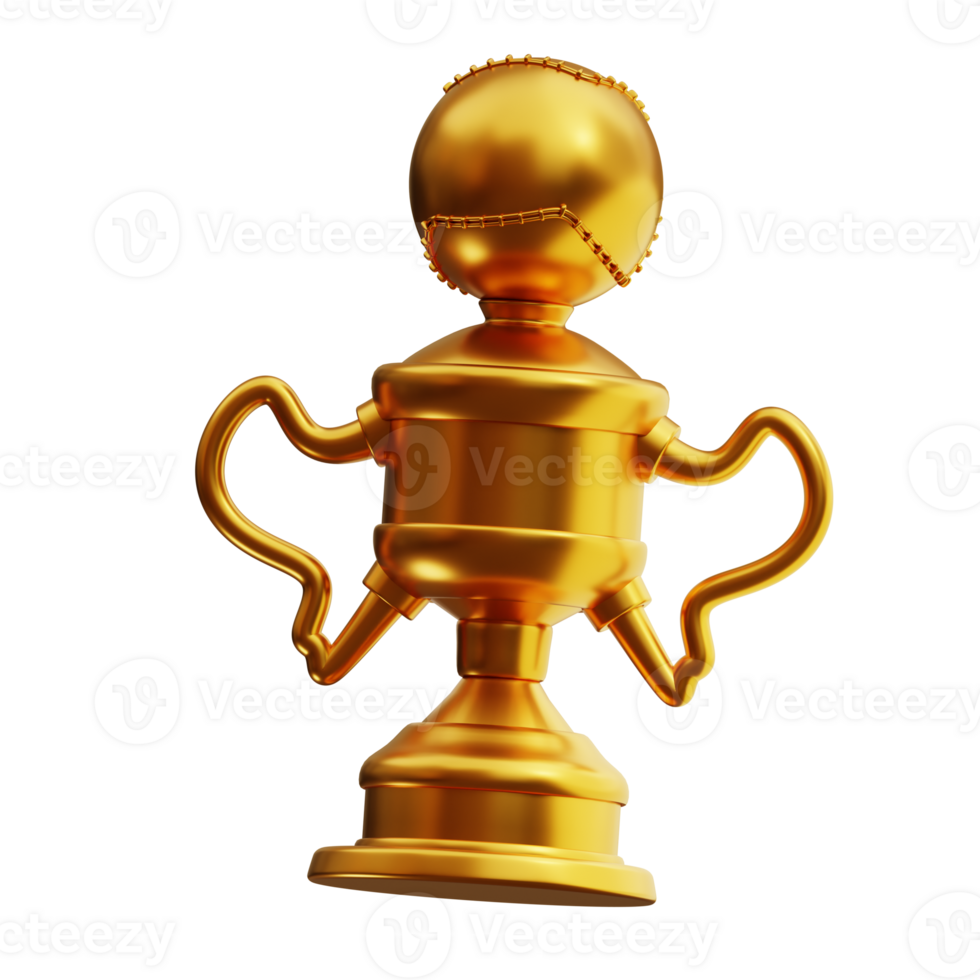 3d illustration of baseball trophy png