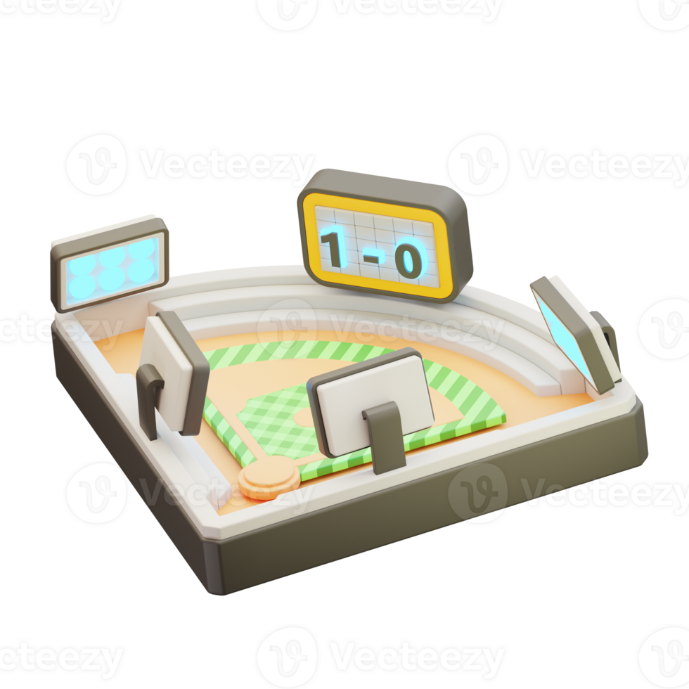 3d ilustração do beisebol campo png