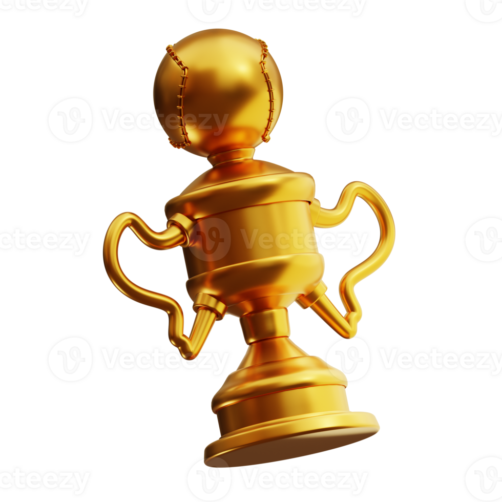 3d illustration de base-ball trophée png