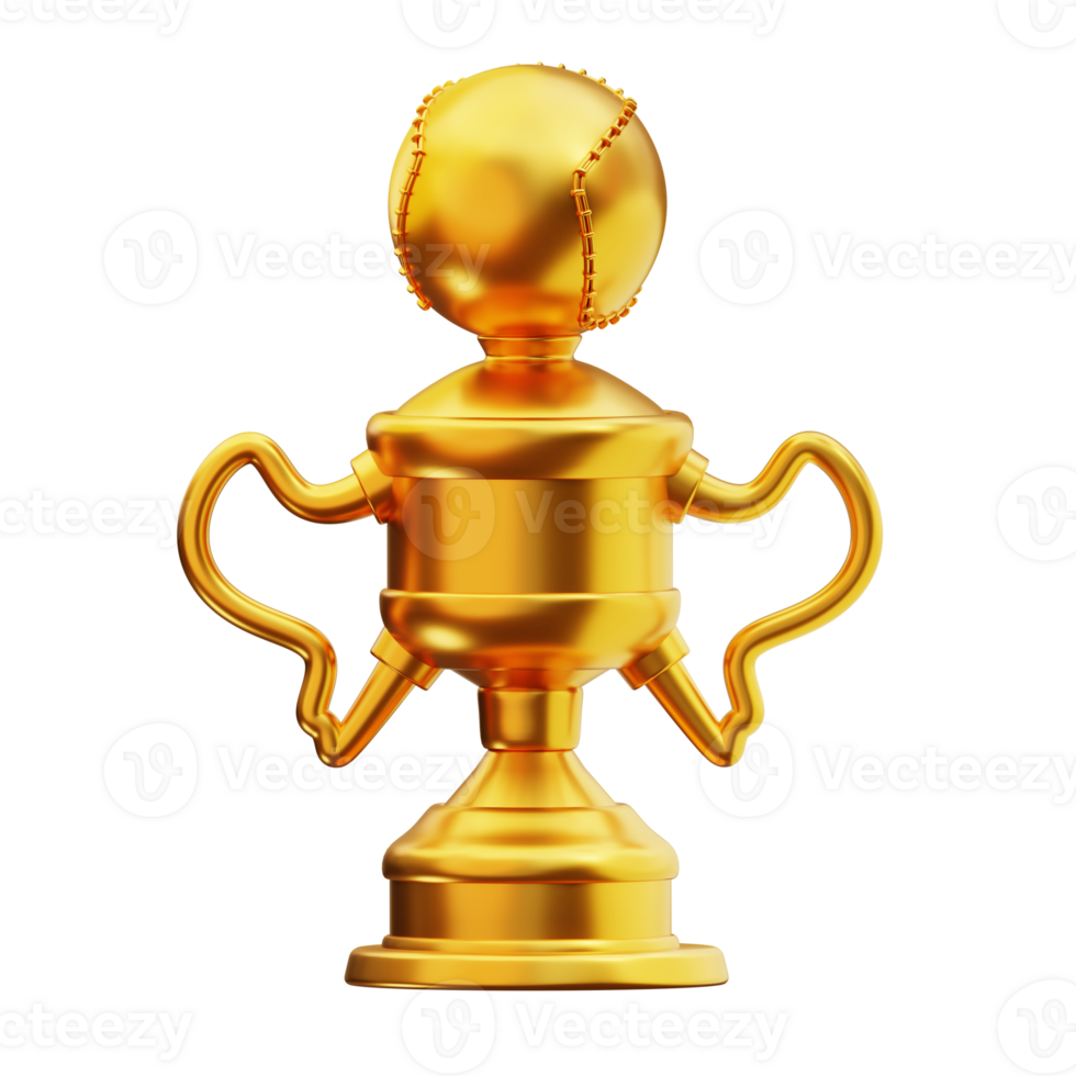 3d illustration of baseball trophy png