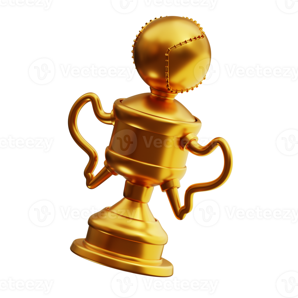 3d illustration of baseball trophy png