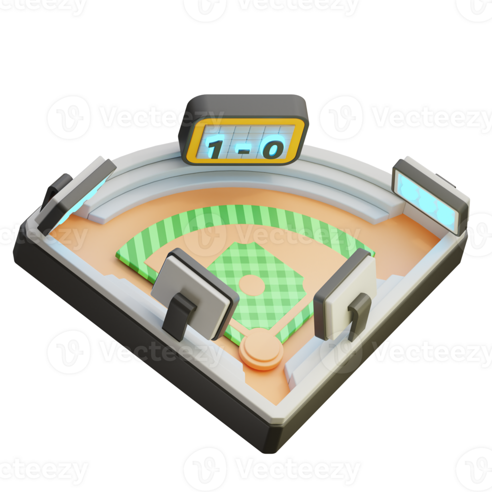 3d illustration of baseball field png