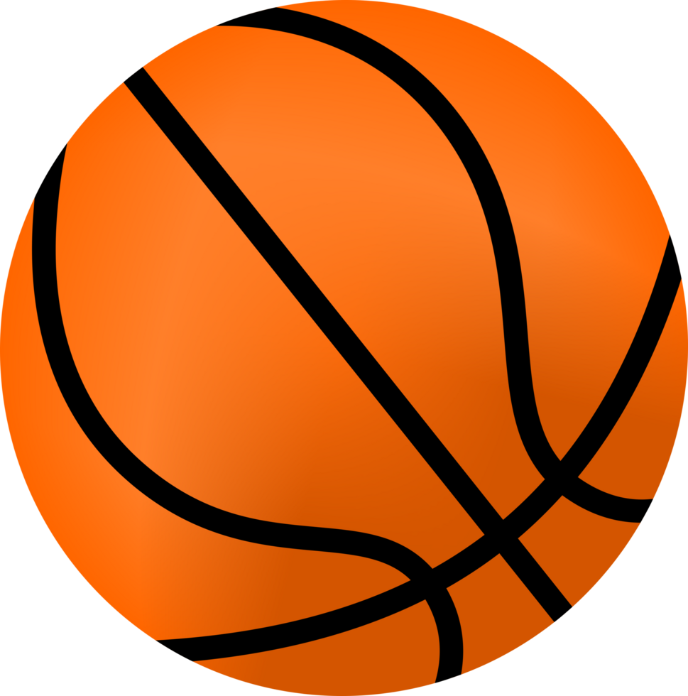 Basketball ball with black outline suitable for sports designs, team logos, social media graphics, and athletic event promotions. png