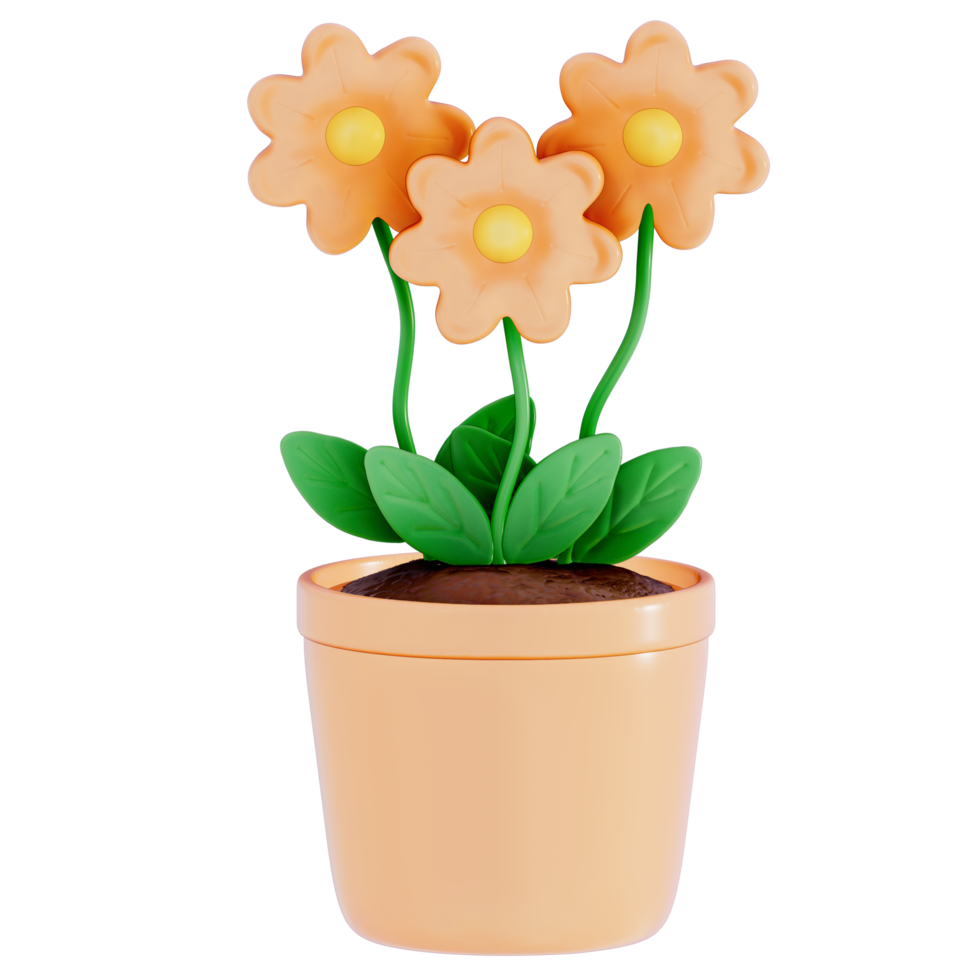 Earth day Plants and Flowers on a transparent background , 3D Rendering png