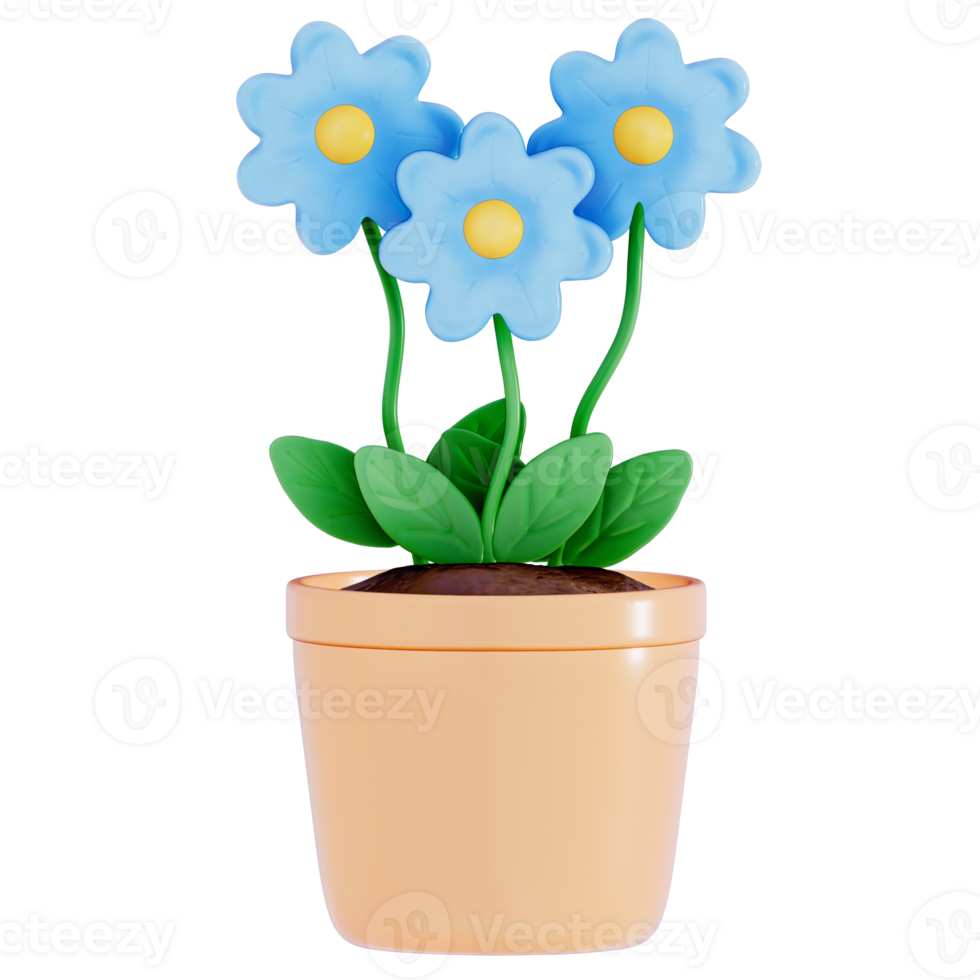 Earth day Plants and Flowers on a transparent background , 3D Rendering png