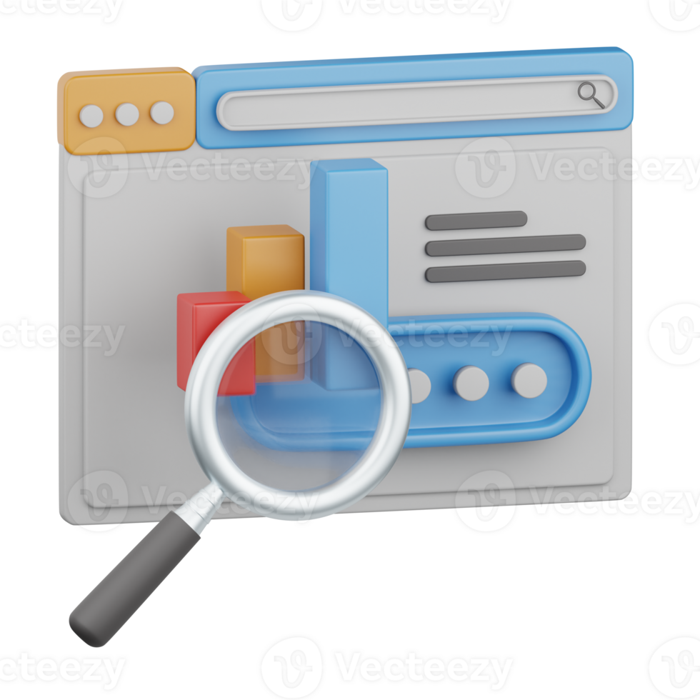 3d rendering search engine isolated useful for seo, website, internet, optimization and other png