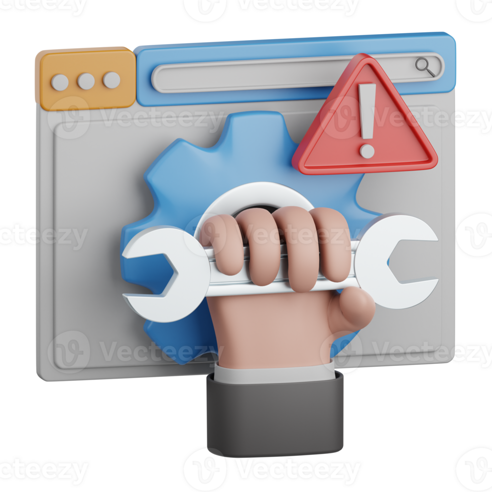 3d interpretazione sito web Manutenzione isolato utile per seo, sito web, Internet, ottimizzazione e altro png