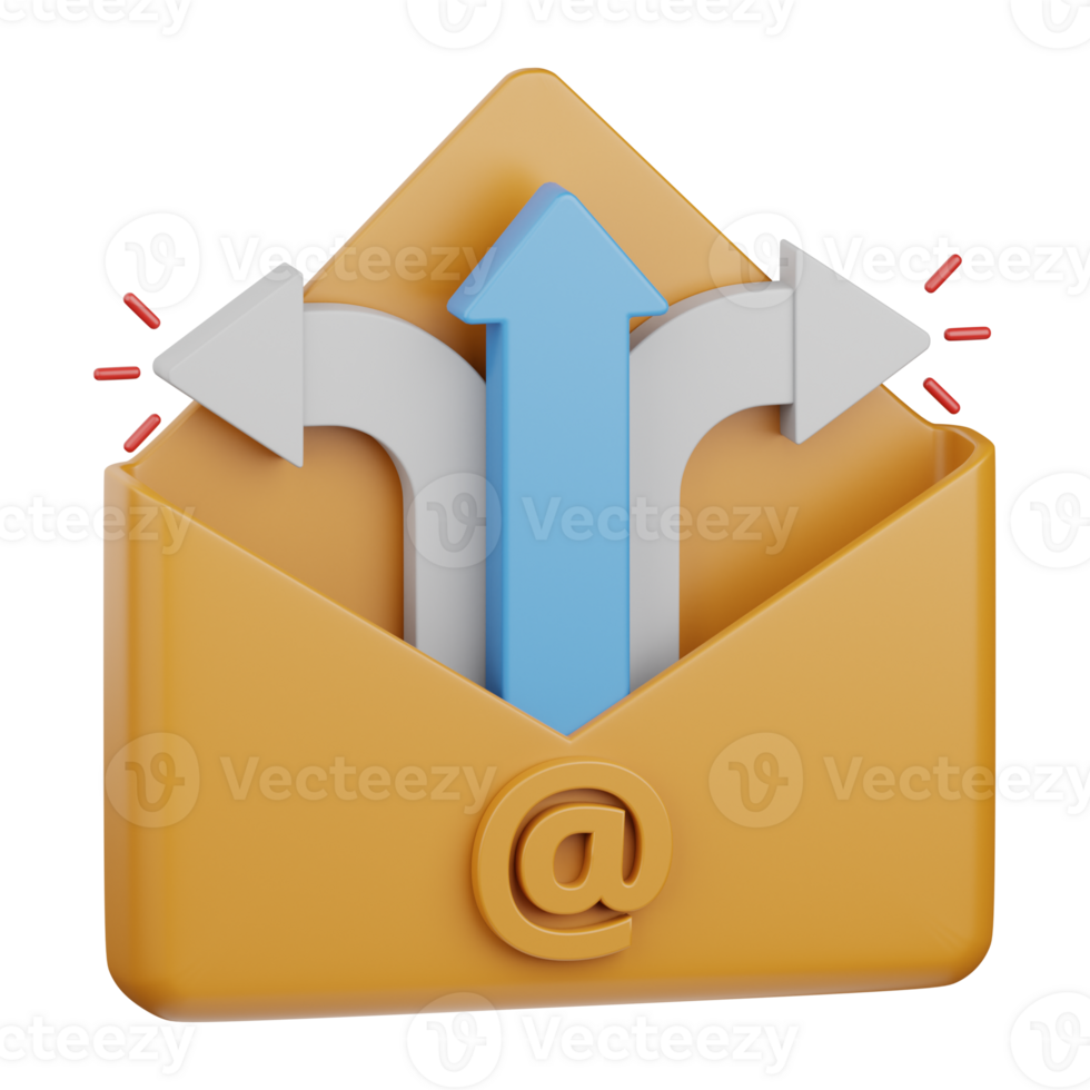 3d rendering email marketing isolated useful for seo, website, internet, optimization and other png