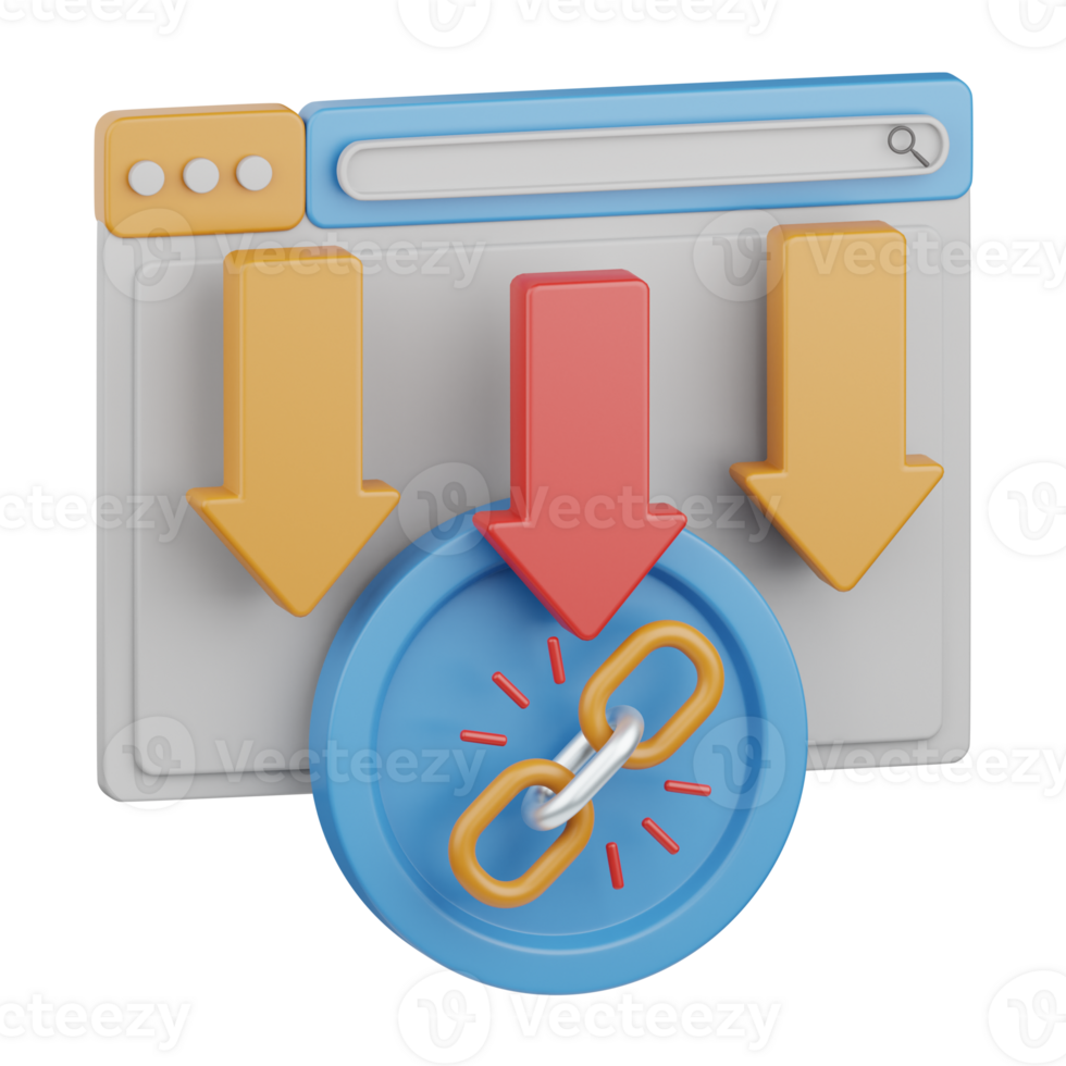 3d rendering internal link isolated useful for seo, website, internet, optimization and other png