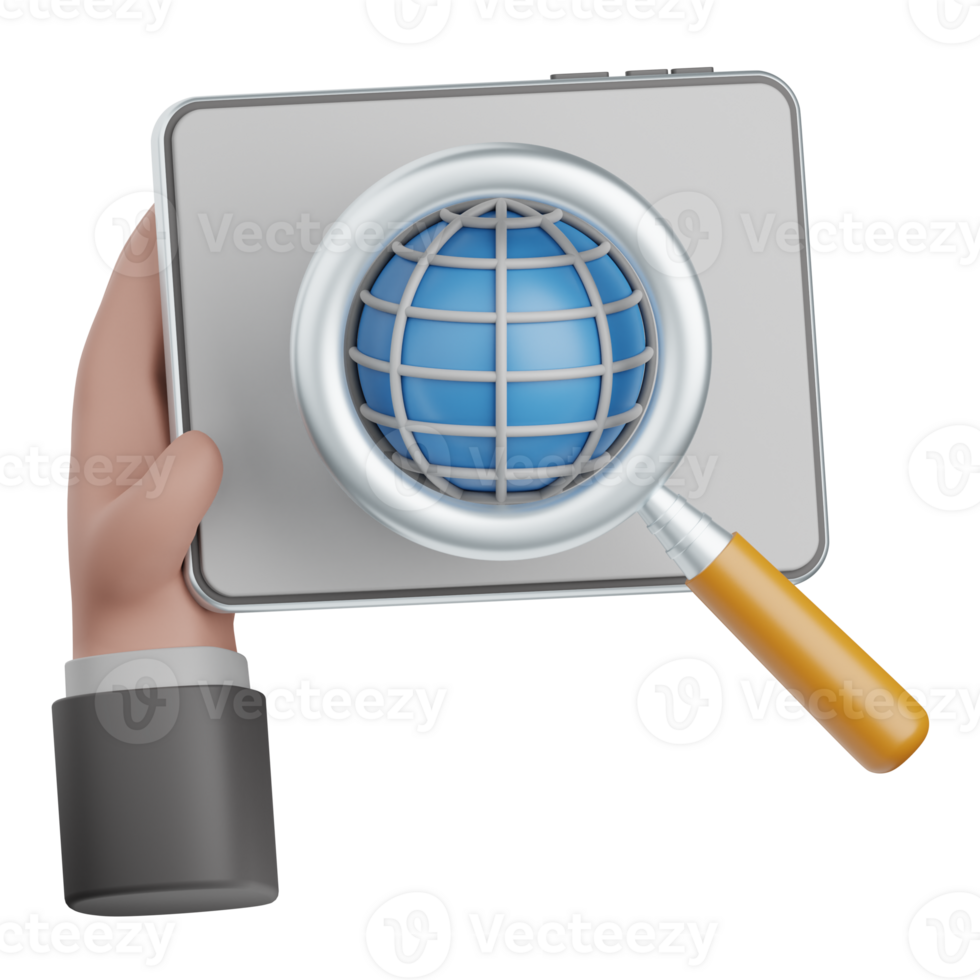 3d rendering mobile browser isolated useful for seo, website, internet, optimization and other png