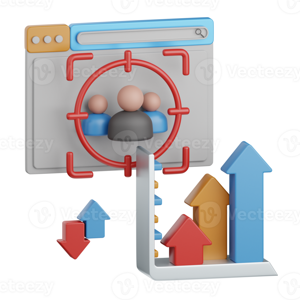 3d Rendern Webseite der Verkehr isoliert nützlich zum seo, Webseite, Internet, Optimierung und andere png