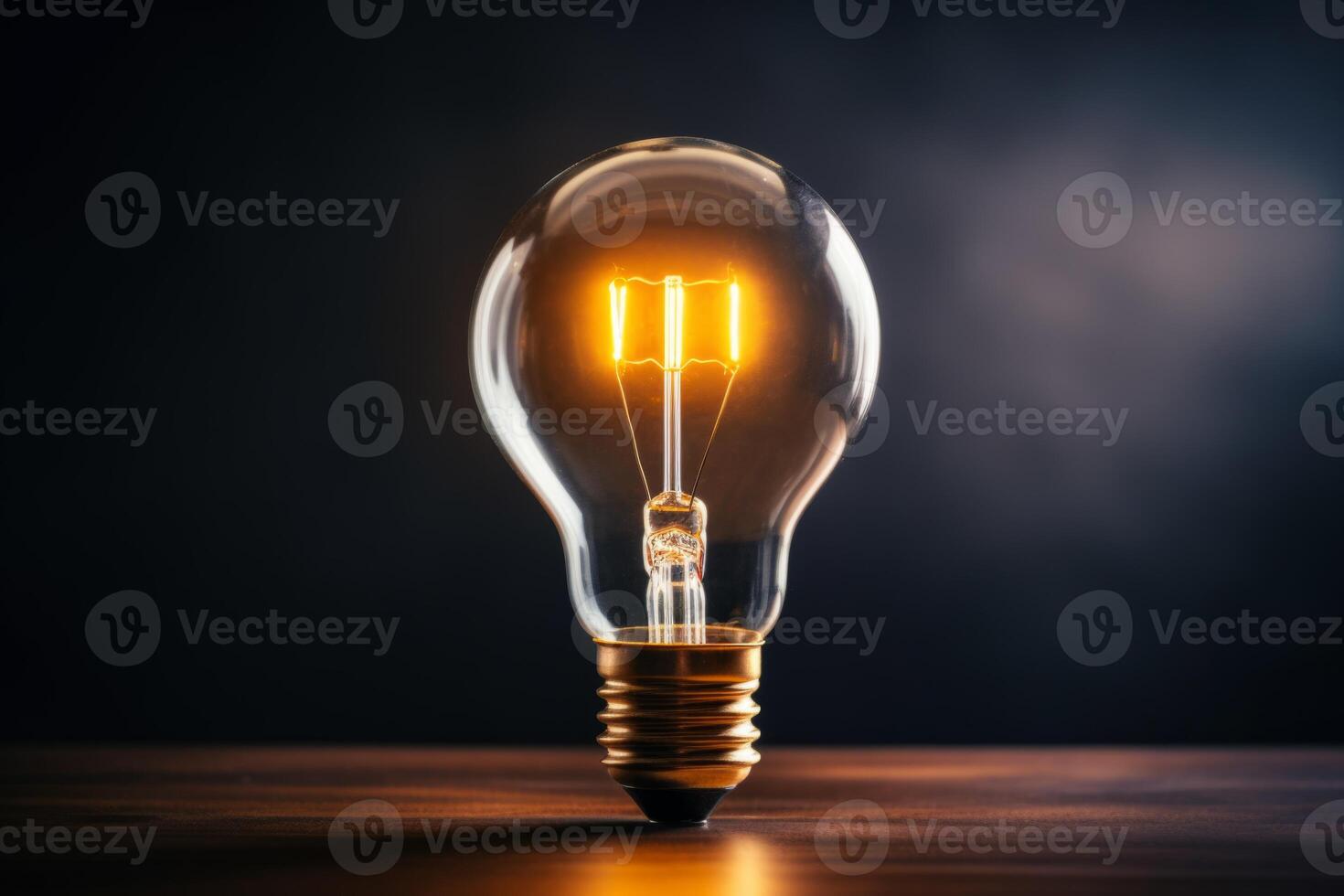 AI Generated Vintage lightbulb bright light bulb edison lamp electrical thinking idea concept innovation technology symbol solution inspiration invention energy light electricity power creativity sign photo