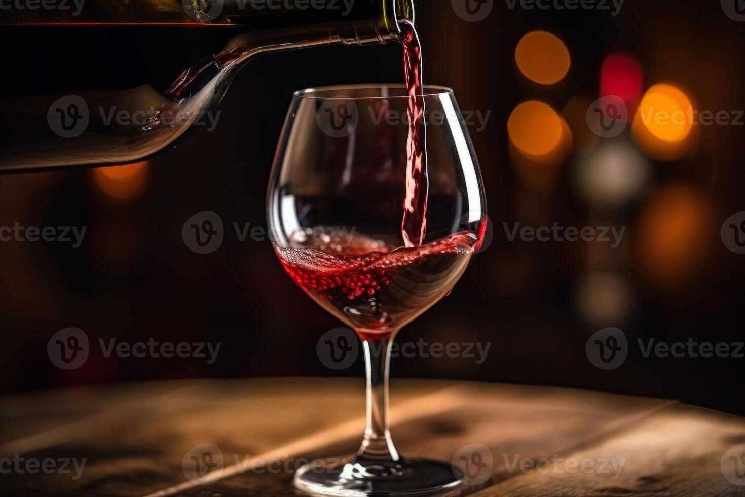 ai generado torrencial rojo vino a vaso fiesta restaurante bar gastrónomo celebracion lujo gusto salpicaduras uva alcohol costoso bebida Burdeos castillo cabernet botella refresco tonificado gotas burbujas foto