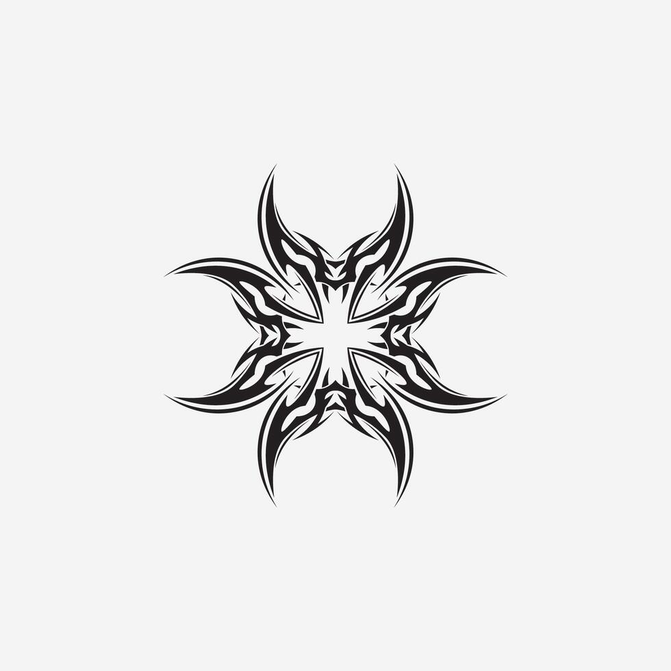 icono de diseño de logotipo vectorial tribal negro y signo tribal vector