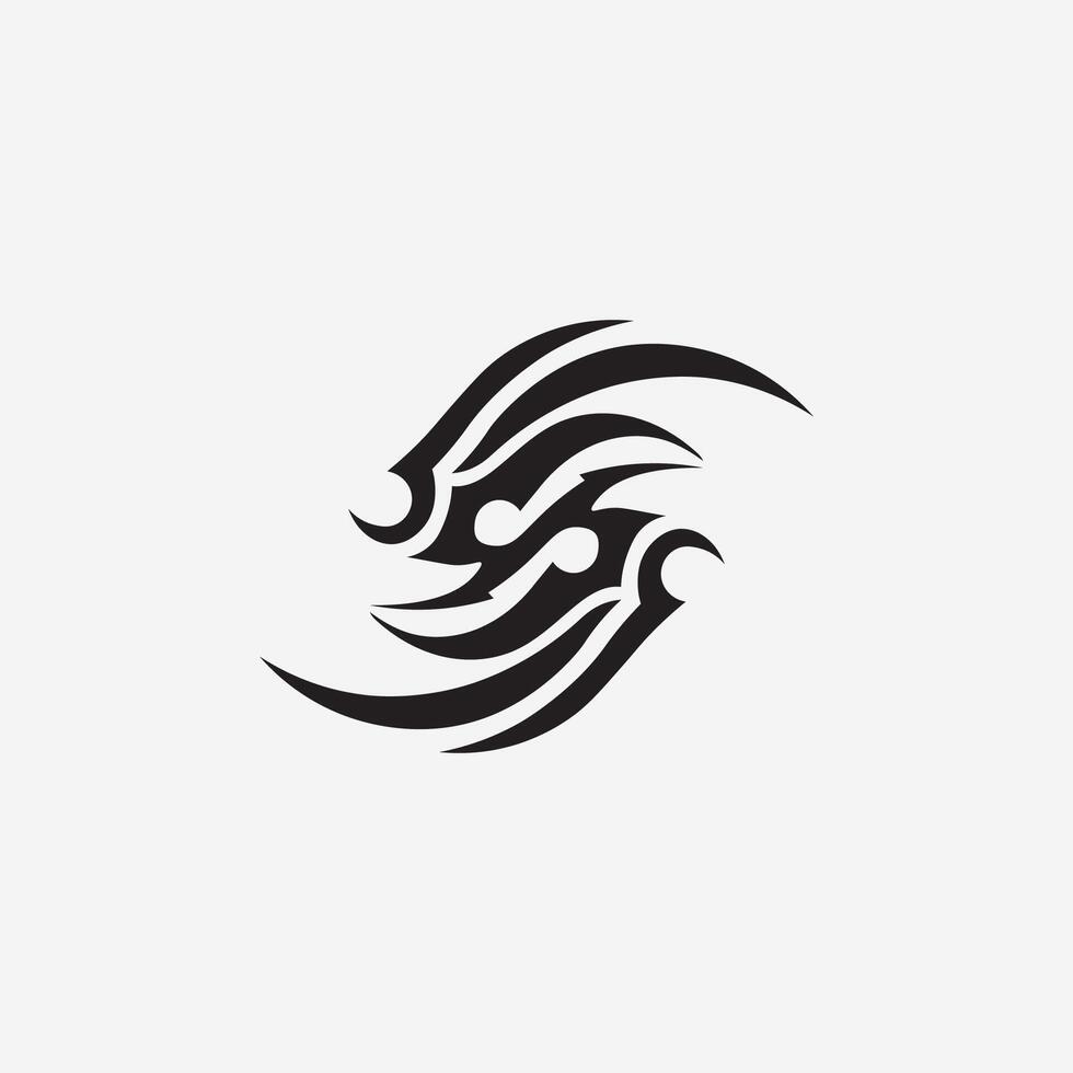 icono de diseño de logotipo vectorial tribal negro y signo tribal vector