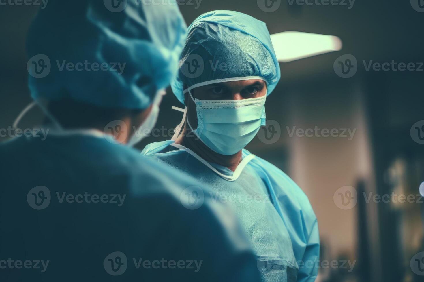 AI Generated Young experienced surgeons performing operation saving patient life doctor surgeon duty surgery teamwork operating room modern medical equipment medicine technology pharmacy health care photo