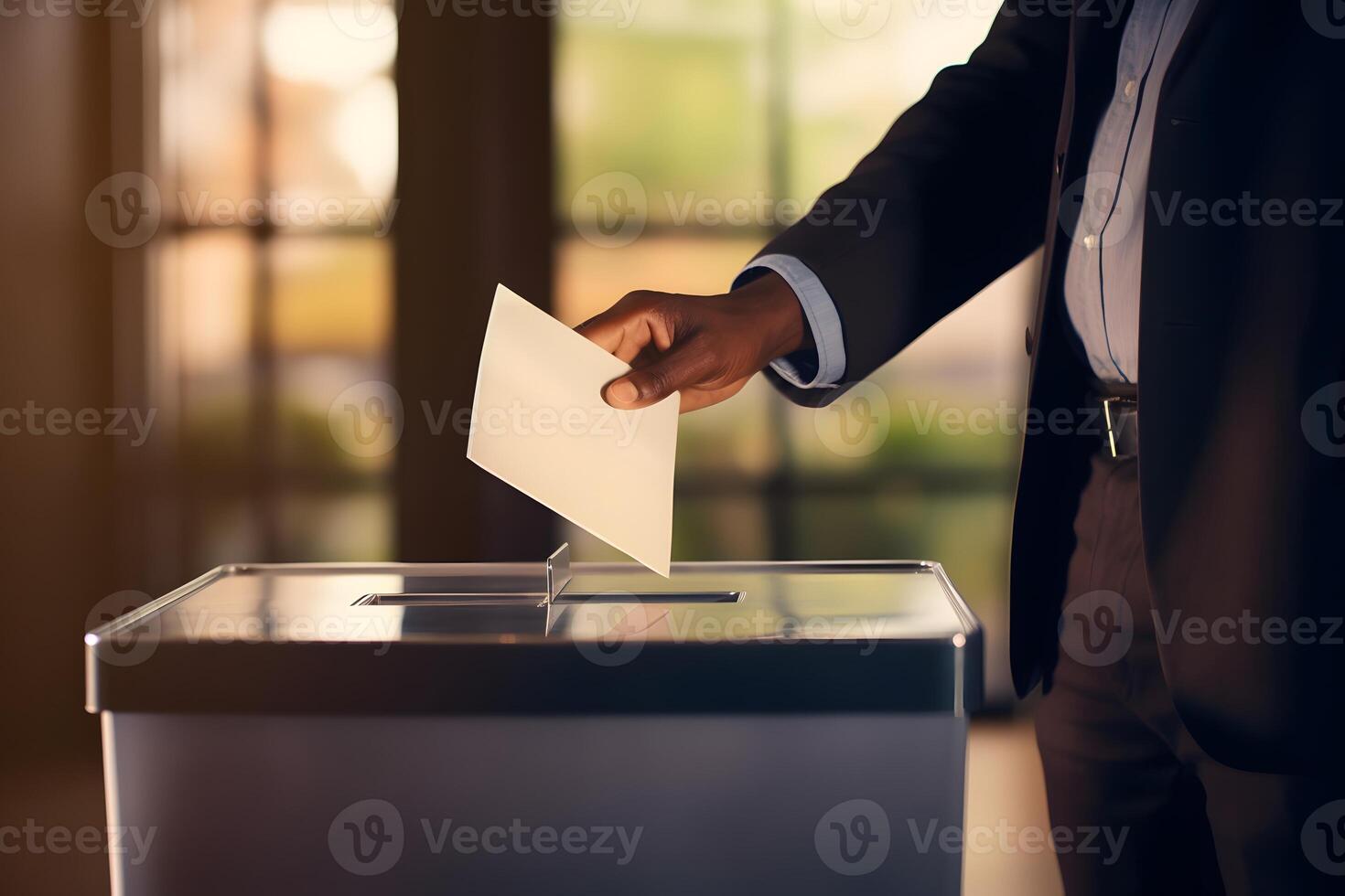 AI generated Voting box and election image. photo