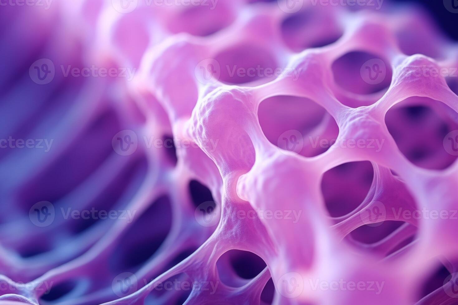 AI Generated Bone tissue human skeleton under microscope cells structure medical science biology background texture magnification research structure health microbiology internal materials organs photo