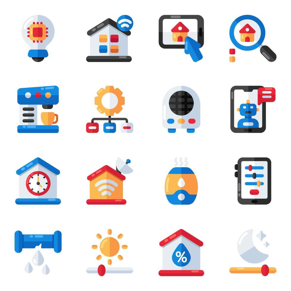 Set of Internet of Things Flat Icons vector