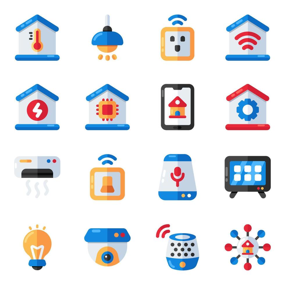 Set of Smart House Flat Icons vector