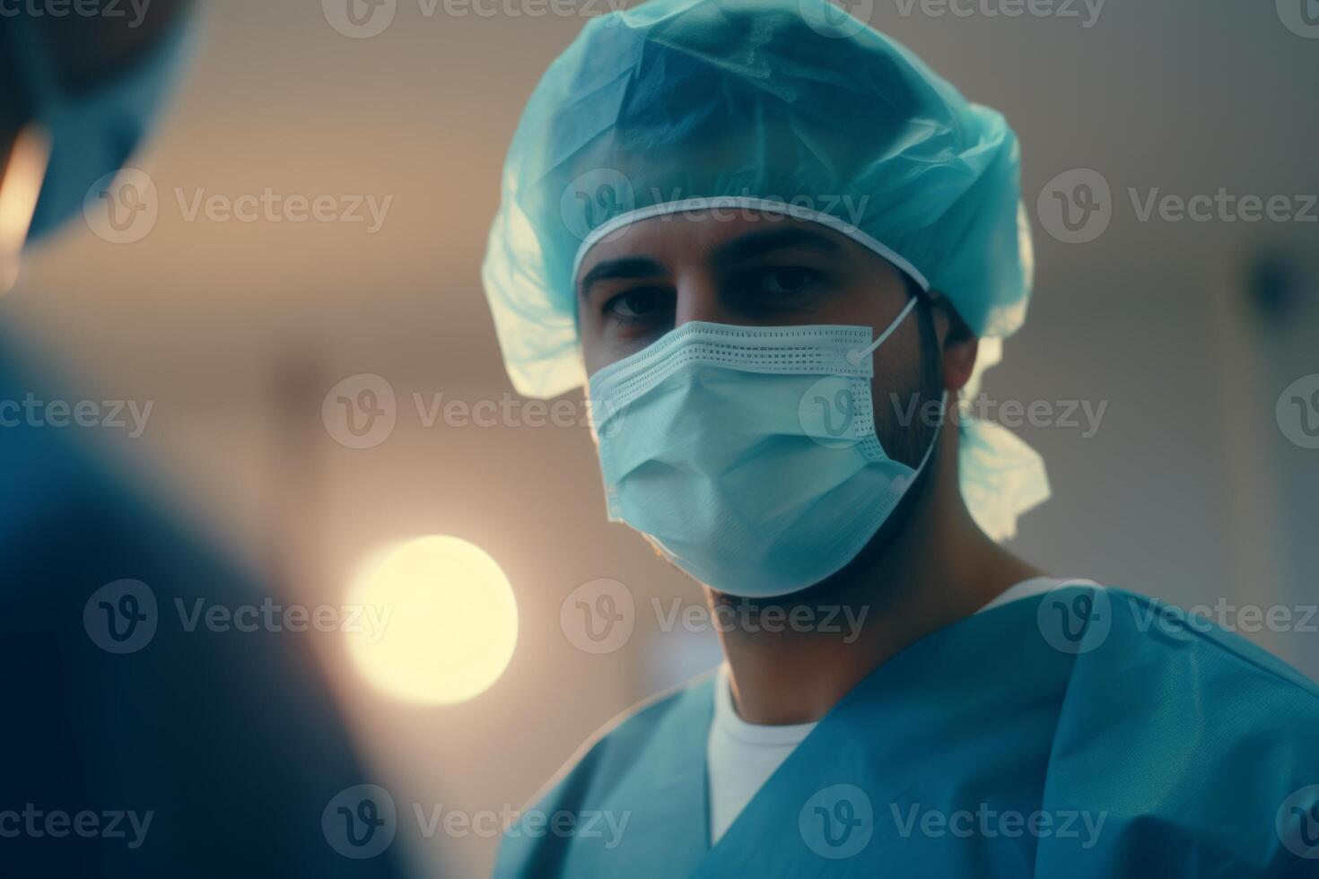 AI Generated Young experienced surgeons performing operation saving patient life doctor surgeon duty surgery teamwork operating room modern medical equipment medicine technology pharmacy health care photo