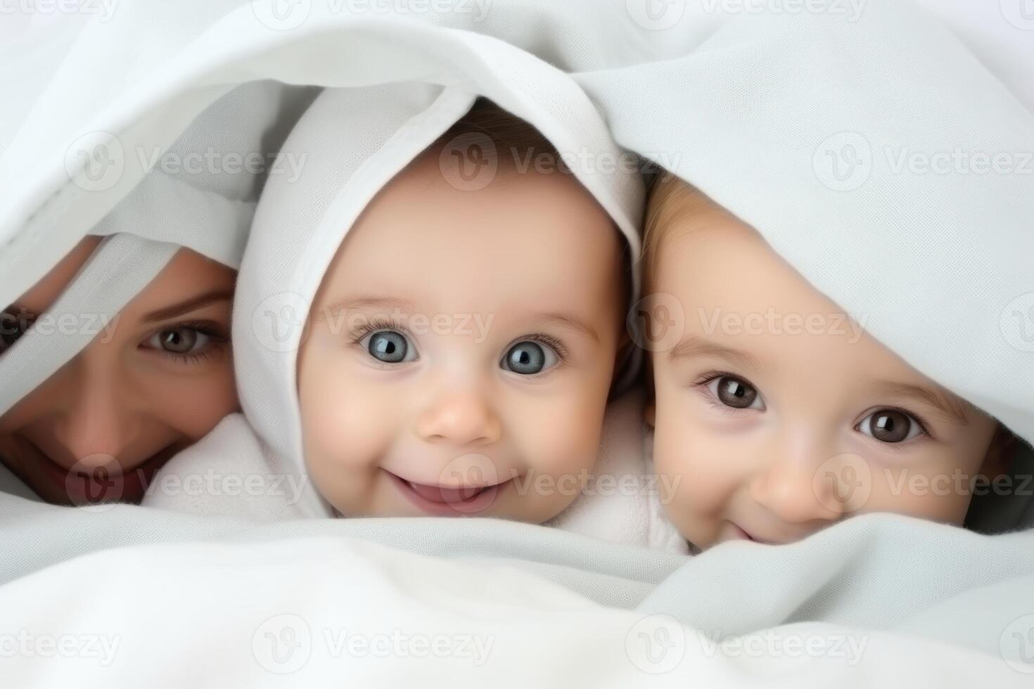 AI Generated Faces newborn children babies mother close up boy small blue brown eyes blue portrait little person childhood birth cute human innocent kid together infant adorable girl sister brother photo