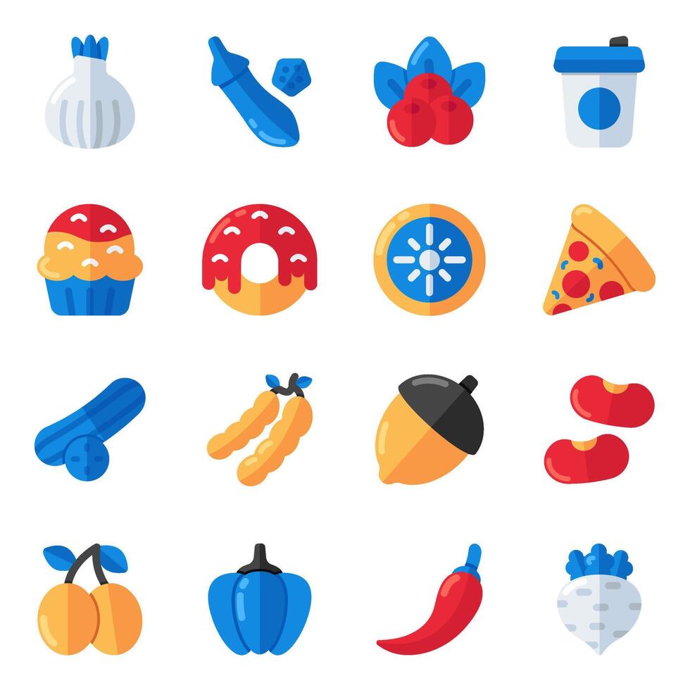 Set of Edible Flat Icons vector