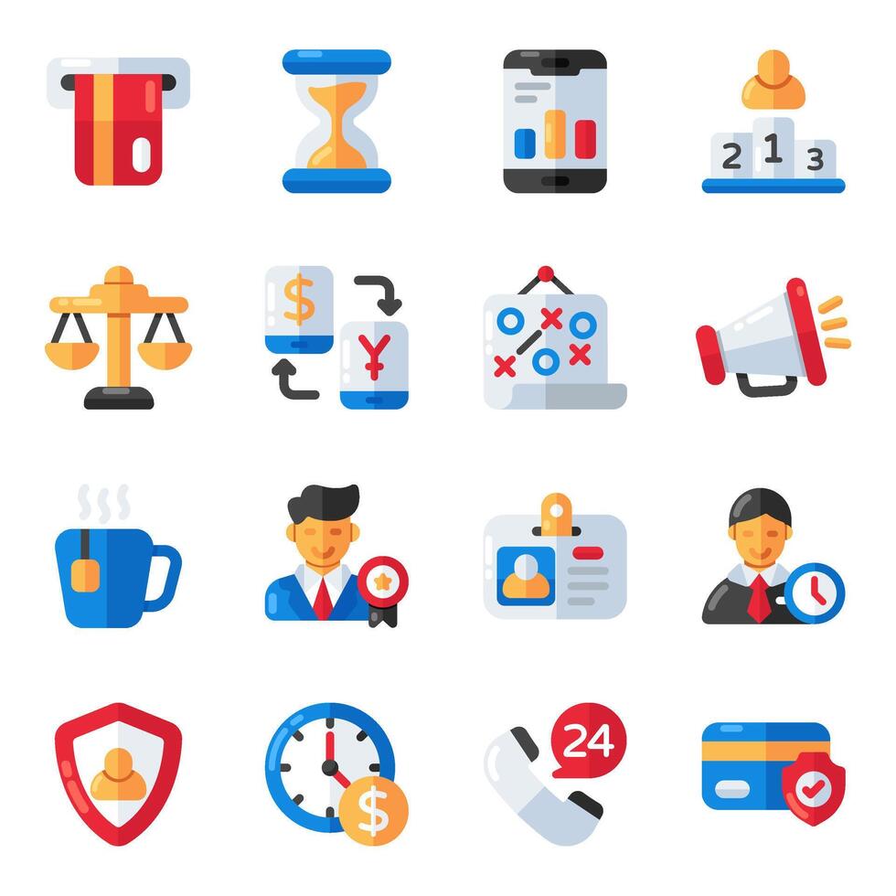Set of Business and Investment Flat Icons vector