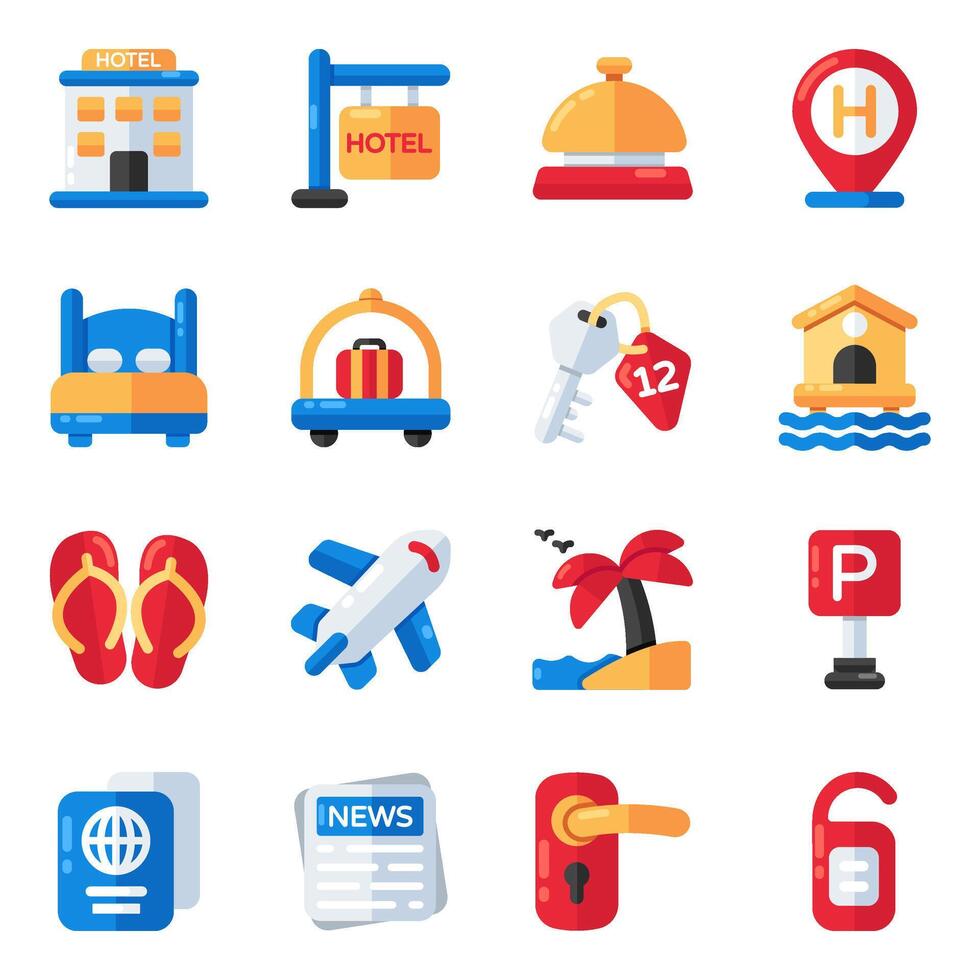 Set of Traveling Flat Icons vector