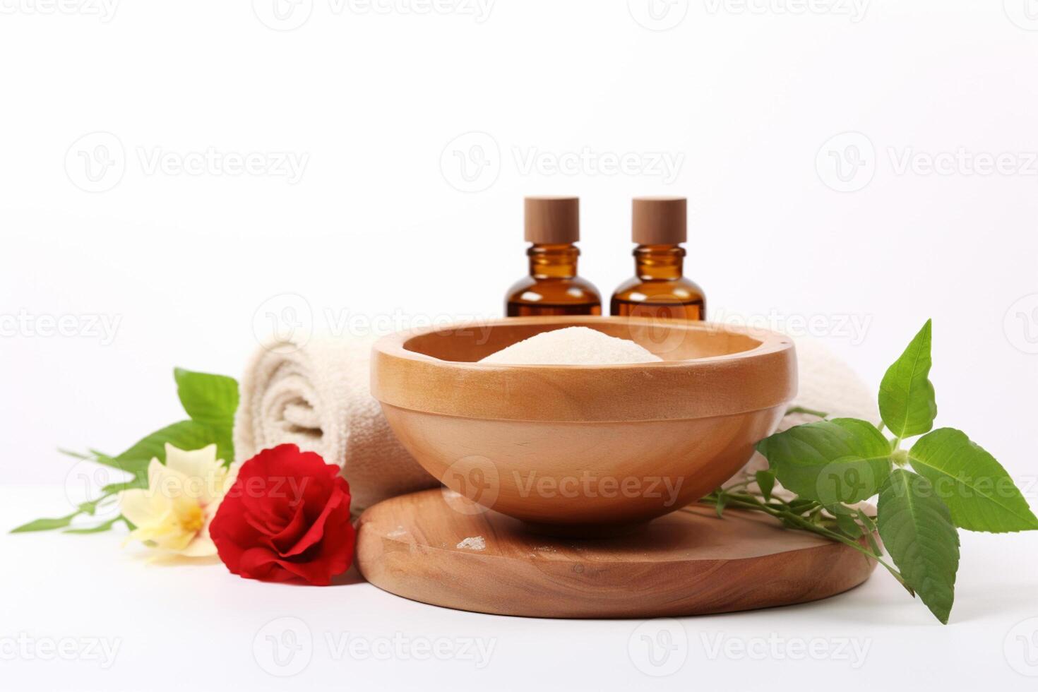 AI generated ingredients of the spa ritual with generative ai photo