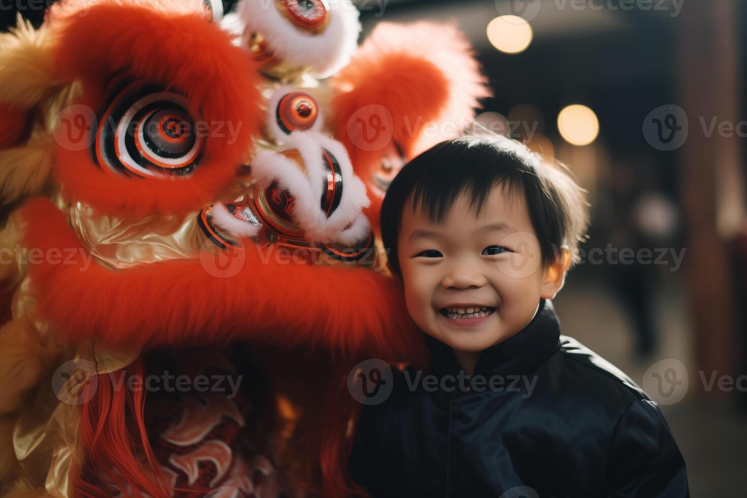 ai generado chino continuar danza con joven chico niño bokeh estilo antecedentes con generativo ai foto