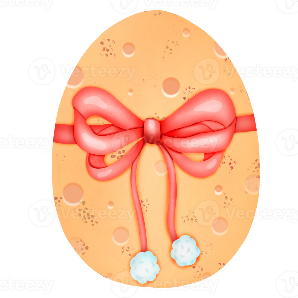 easter egg with ribbon and bow png
