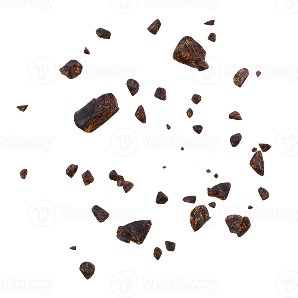 Planet crack on transparent background, 3d render png
