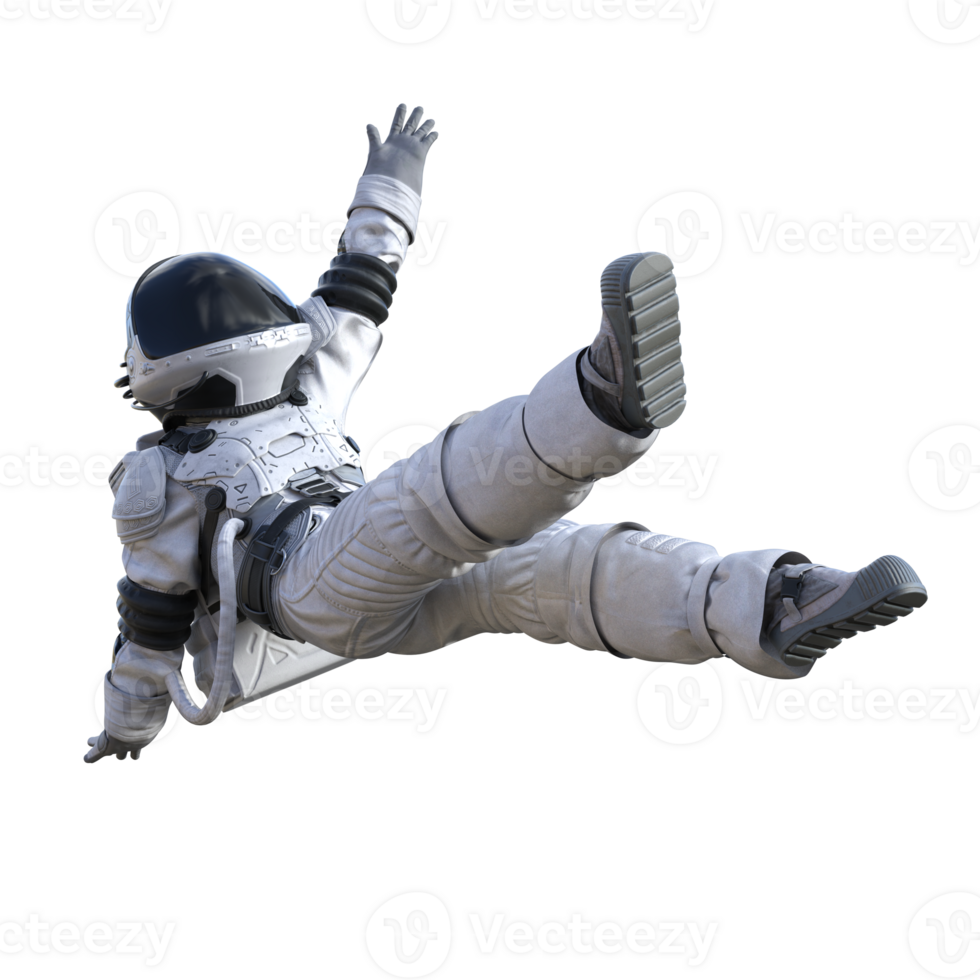 Astronaut on transparent background, 3d render png