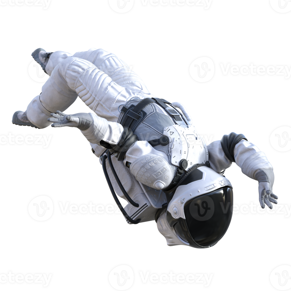 Astronaut on transparent background, 3d render png