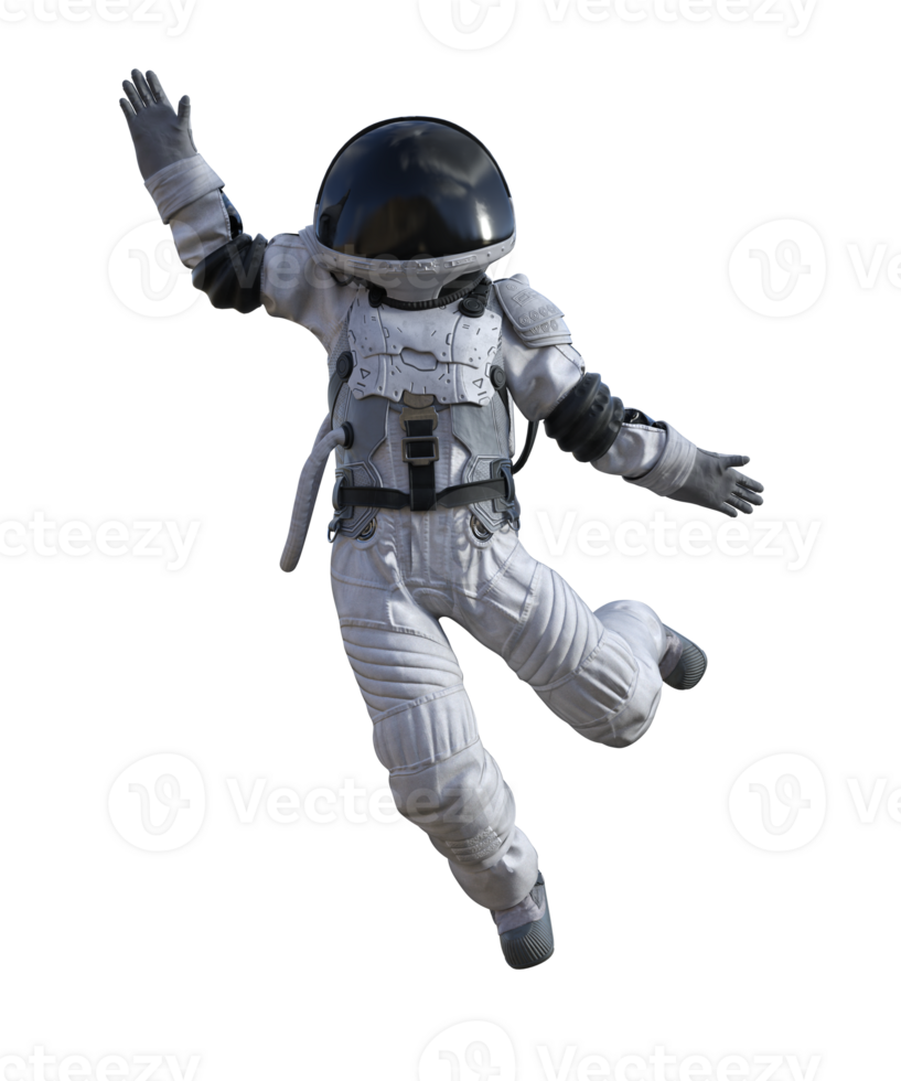 Astronaut on transparent background, 3d render png