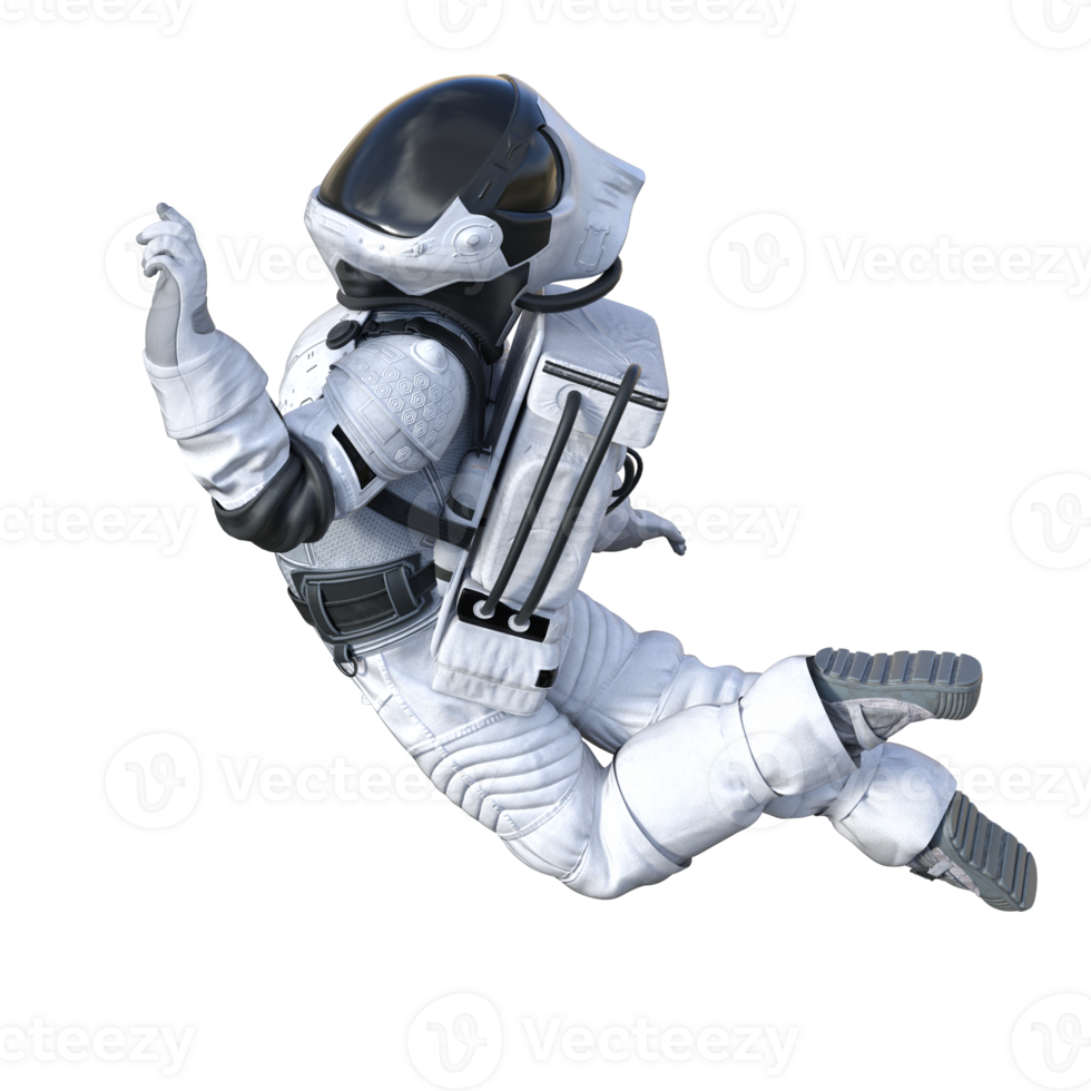 Astronaut on transparent background, 3d render png
