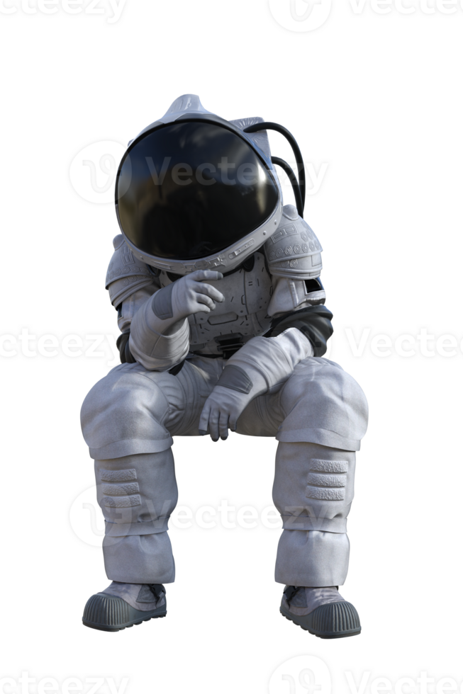 Astronaut on transparent background, 3d render png