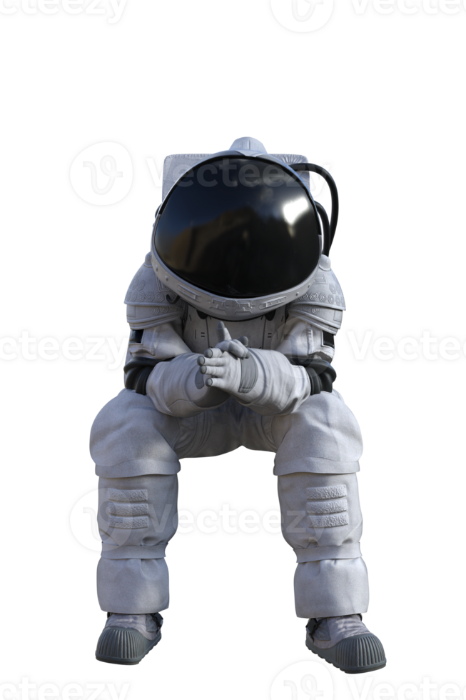 Astronaut on transparent background, 3d render png