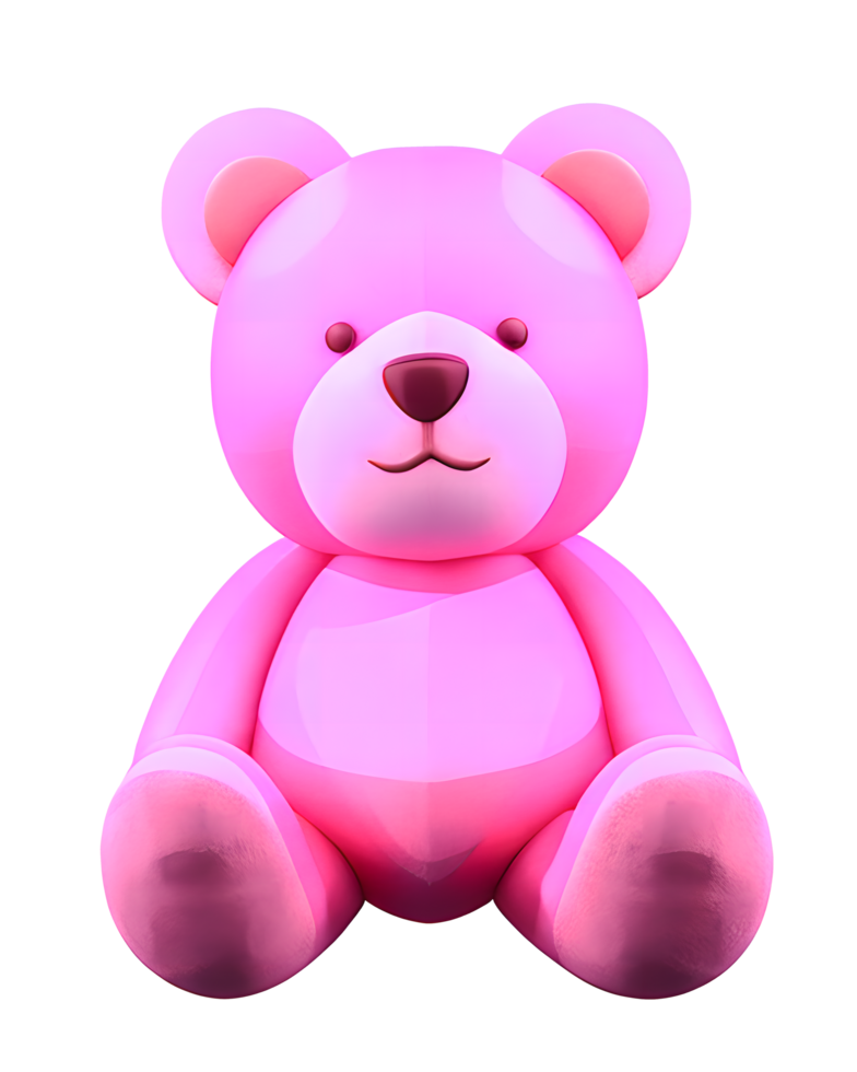 3D Illustration pink teddy bear png