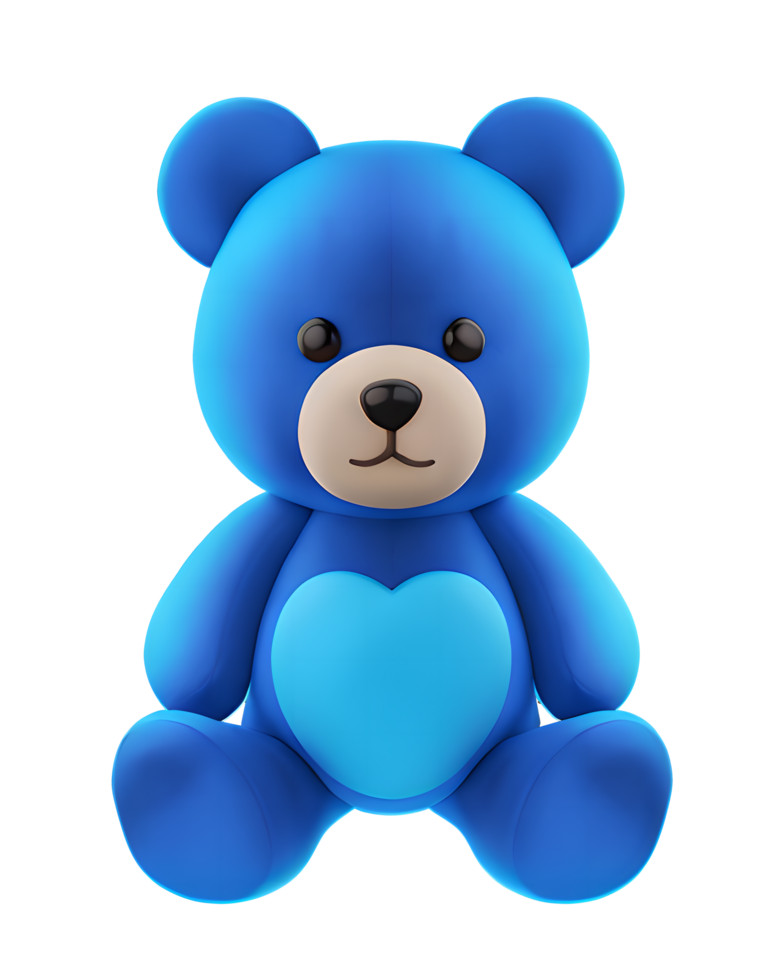 3D Illustration blue teddy bear png