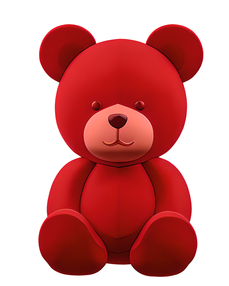 3D Illustration red teddy bear png