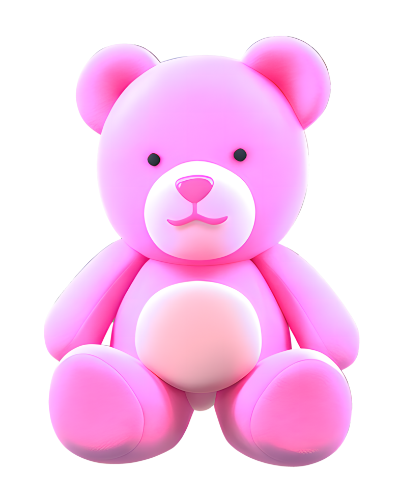 3d ilustración rosado osito de peluche oso png