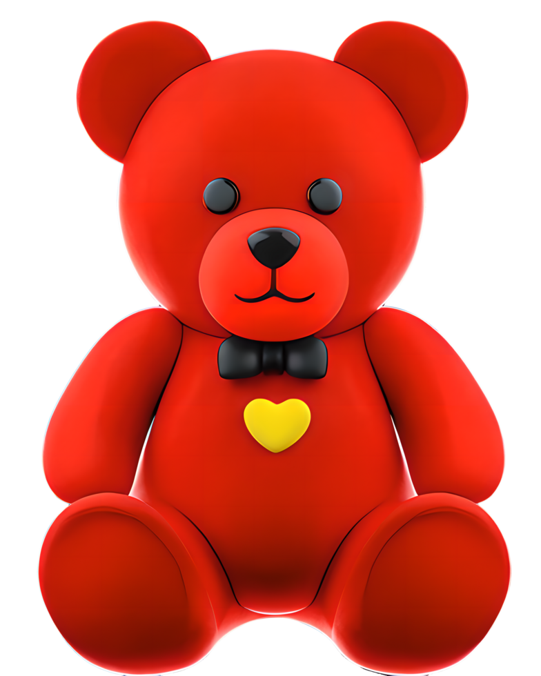 3D Illustration red teddy bear png