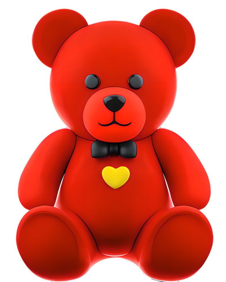 3d ilustración rojo osito de peluche oso png