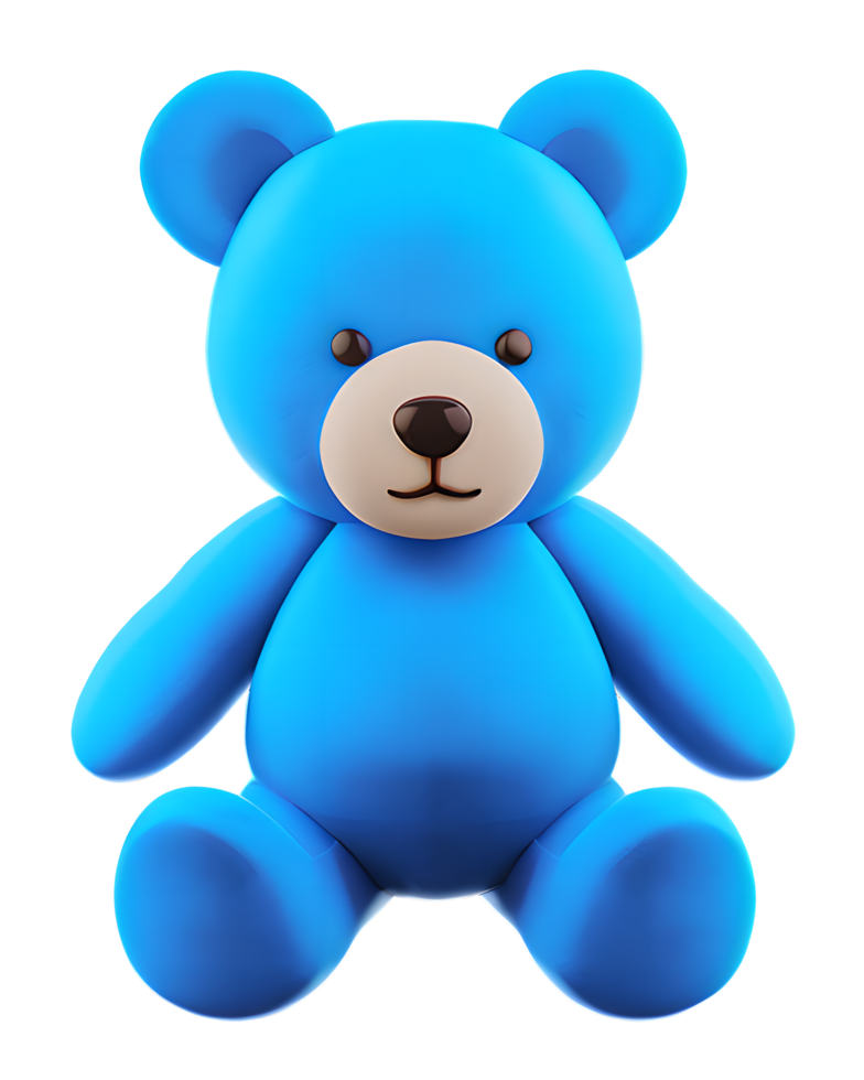 3D Illustration blue teddy bear png