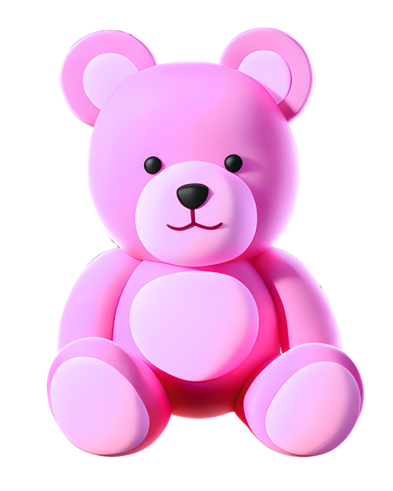 3D Illustration pink teddy bear png