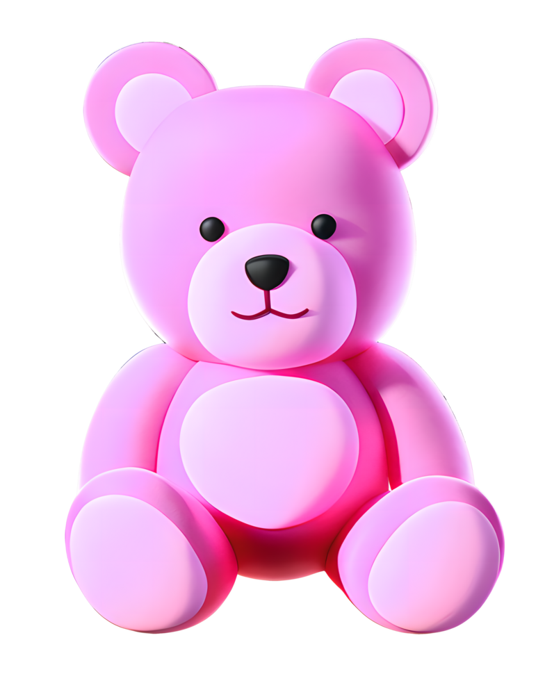 3d illustration rose nounours ours png